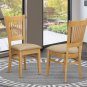 3pc Kitchen dinette, drop leaf pedestal table + 2 wood seat chairs in light oak