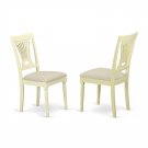 Set of 2 Plainville kitchen dining chairs w/ padded seat in buttermilk
