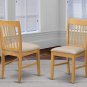 5pc rectangular dinette kitchen table with leaf + 4 padded chairs in light oak