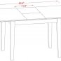 5pc rectangular dinette kitchen table with leaf + 4 padded chairs in mahogany