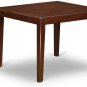 3pc rectangular dinette kitchen table with leaf + 2 padded chairs in mahogany