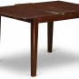 3pc rectangular dinette kitchen table with leaf + 2 padded chairs in mahogany