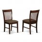 3pc rectangular dinette kitchen table with leaf + 2 padded chairs in mahogany