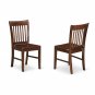 3pc rectangular dinette kitchen table with leaf + 2 padded chairs in mahogany