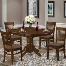 5pc Kenley dinette oval pedestal dining table w/ 4 padded chairs espresso KEVA5-ESP-C