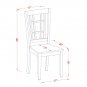 5-PC Nicoli Dining Set, Table with 4 Wooden Seat Chairs in Buttermilk & Saddle Brown. SKU#:N5-WHI-W