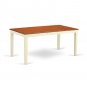 5-PC Nicoli Dining Set, Table with 4 Wooden Seat Chairs in Buttermilk & Saddle Brown. SKU#:N5-WHI-W