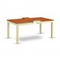 5-PC Nicoli Dining Set, Table with 4 Wooden Seat Chairs in Buttermilk & Saddle Brown. SKU#:N5-WHI-W