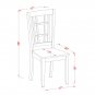 7-PC Nicoli Dining Set, Table with 6 Wood Seat Chairs in Black and Cherry. SKU: NICO7-BLK-W