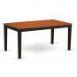 7-PC Nicoli Dining Set, Table with 6 Wood Seat Chairs in Black and Cherry. SKU: NICO7-BLK-W
