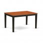 7-PC Nicoli Dining Set, Table with 6 Wood Seat Chairs in Black and Cherry. SKU: NICO7-BLK-W