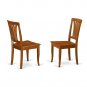 7Pc Square Parfait Dining Table with 6 Avon Wood Seat Chairs in Saddle Brown. SKU: PFAV7-SBR-W