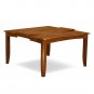 9pc Parfait dining set square table + 8 Avon padded chairs in saddle brown SKU: PFAV9-SBR-C