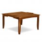 7Pc Square Parfait Dining Table with 6 Avon Padded Chairs in Saddle Brown. SKU: PFAV7-SBR-C