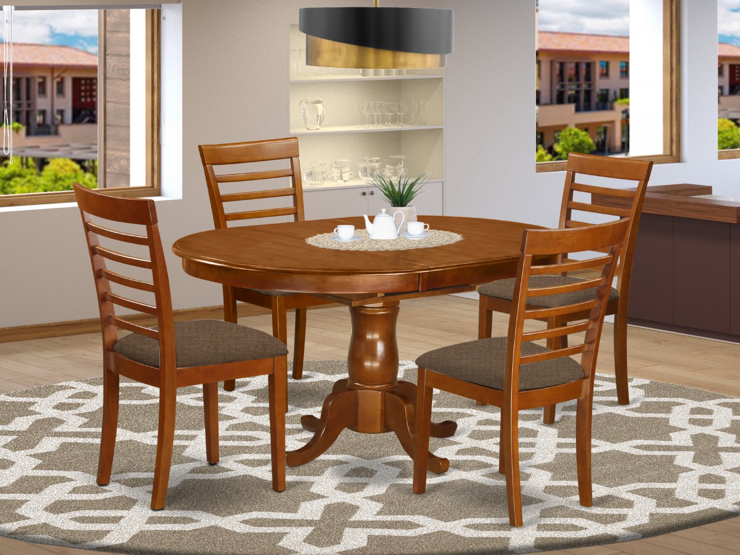 5pc-oval-portland-dining-table-with-4-milan-padded-chairs-in-saddle