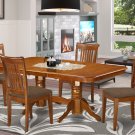 5pc Napoleon Dining Set, Table + 4 Portland Chairs saddle brown SKU# NAPO5-SBR-C