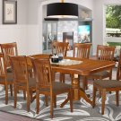9pc Napoleon Dining Set, Table + 8 Portland Chairs saddle brown SKU# NAPO9-SBR-C