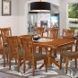 9pc Napoleon Dining Set, Table + 8 Portland Chairs saddle brown SKU# NAPO9-SBR-C