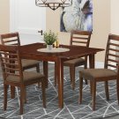 Milan Dinette Kitchen Set, Table 36"x 54" with 4 Chairs in Mahogany Finish SKU#: MILA5-MAH-C