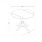 42" Round Dublin drop-leaf pedestal kitchen table without chair in black and cherry SKU# DLT-BCH-TP