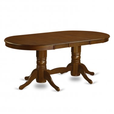 Vancouver Double Pedestal Dining Table L76"xW40" in Espresso, Chair is not included, SKU: VT-ESP-T+B