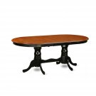 PLAINVILLE OVAL DINING TABLE 42X78X30 with 18" LEAF BLACK & CHERRY NO CHAIR SKU: PVT-BLK-TP