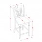 Set of 2 Chelsea counter height chairs w/ wood seat in black & cherry brown, SKU: CC-BLK-W