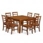 9-PC Parfait Square Dining Set, Table with 8 wood seat Chairs in Saddle Brown. SKU: PF9-SBR-W