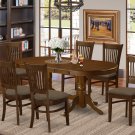 7PC Vancouver Dinette Dining Set Oval Table w/ 6 cushioned chairs in espresso VANC7-ESP-C