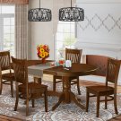 5PC Vancouver Dinette Dining Set, Oval Table with 4 Wood Seat Chairs Espresso, SKU: VANC5-ESP-W