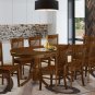 9PC Vancouver Dinette Dining Set, Oval Table with 8 Wood Seat Chairs Espresso, SKU: VANC9-ESP-W