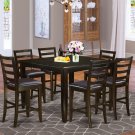 7PC Fairwinds Counter Height Table w/6 Leather Seat Chairs in Cappuccino. SKU: F7-CAP-LC