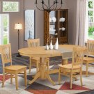 5-PC Vancouver Dinette Dining Set, Oval Table with 4 Wood Seat Chairs Light Oak, SKU: VANC5-OAK-W