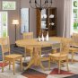 5-PC Vancouver Dinette Dining Set, Oval Table with 4 Wood Seat Chairs Light Oak, SKU: VANC5-OAK-W