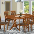 7PC Plainville Oval Dining Table w/6 Cushion Chairs in Saddle Brown. SKU: PLAI7-SBR-C