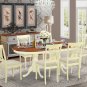 7PC Plainville Oval Dining Table w/6 Cushion Chairs Buttermilk & Cherry SKU: PLAI7-WHI-C