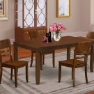 5PC LYNFIELD KITCHEN DINING TABLE w/4 PLAIN WOOD SEAT CHAIRS IN ESPRESSO (NO BENCH) SKU: LY5-ESP-W