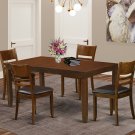 5PCS LYNFIELD RECTANGULAR DINETTE DINING SET TABLE w/4 LEATHER CHAIR, ESPRESSO SKU: LY5-ESP-LC