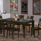 7PC RECTANGULAR DINETTE KITCHEN DINING TABLE w/ 6 PLAIN WOODEN SEAT CHAIRS (NO BENCH) SKU: LY7-CAP-W