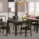 5PC RECTANGULAR DINETTE KITCHEN DINING TABLE w/ 4 PLAIN WOODEN SEAT CHAIRS (NO BENCH) SKU: LY5-CAP-W