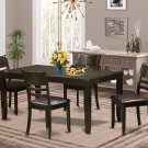 5PCS LYNFIELD RECTANGULAR DINETTE DINING SET TABLE w/4 LEATHER CHAIR, CAPPUCCINO SKU: LY5-CAP-LC