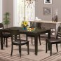 5PCS LYNFIELD RECTANGULAR DINETTE DINING SET TABLE w/4 LEATHER CHAIR, CAPPUCCINO SKU: LY5-CAP-LC
