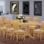 9-PC Vancouver Dining Set, Oval Table w/8 Fabric Upholstered Seat Oak finish, SKU: VANC9-OAK-C