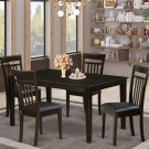 5PC CAPRI KITCHEN SET TABLE with 4 FAUX LEATHER SEAT CHAIRS IN MAHOGANY -SKU# C5S-CAP-LC