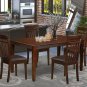 5PC CAPRI KITCHEN SET TABLE with 4 FAUX LEATHER SEAT CHAIRS IN MAHOGANY, SKU: C5S-MAH-LC