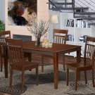 5PC CAPRI DINETTE SET TABLE with 4 WOOD SEAT CHAIRS IN MAHOGANY -SKU# C5S-MAH-W