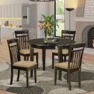 5-PC Bosca Dinette Kitchen Set Table 42" Round with 4 Chairs in Cappuccino. SKU#: BOSCA5-CAP-C