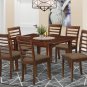 Milan Dinette Kitchen Set, Table 36"x 54" with 6 Chairs in Mahogany Finish SKU# MILA7-MAH-C