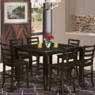 Fairwinds 5-PC Square Counter Height Set in Cappuccino -Dimension:54'x54"x36. SKU#: F5-CAP-W