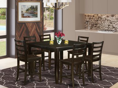 Fairwinds 5-PC Square Counter Height Set in Cappuccino -Dimension:54'x54"x36. SKU#: F5-CAP-W